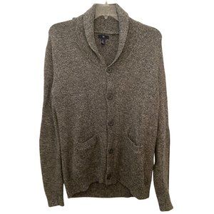 Gap ribbed heather gray wool cardigan sz L